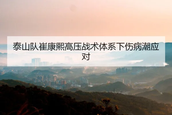 泰山队崔康熙高压战术体系下伤病潮应对